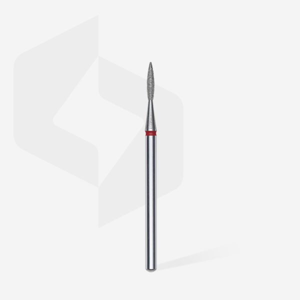 Diamond nail drill bit pointed flame STALEKS EXPERT head diameter 1,6 mm / working part 8 mm - Image 2