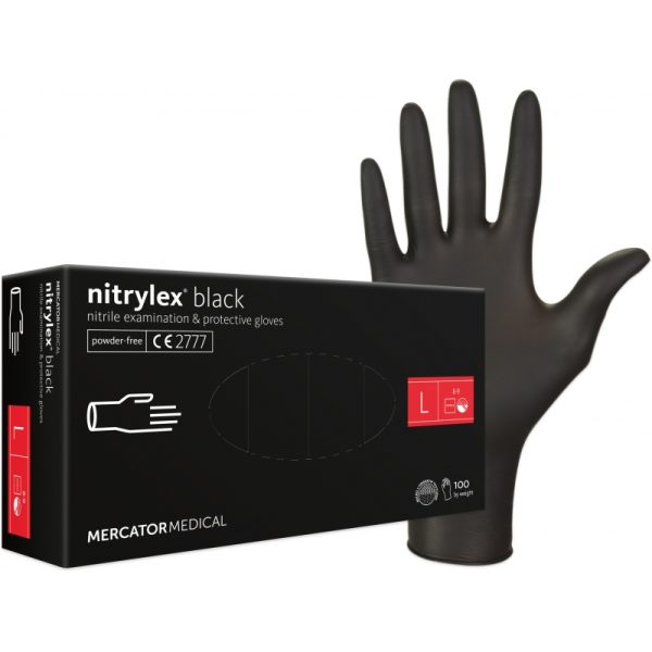 Nepudrované nitrilové zdravotnické rukavice NITRYLEX BLACK - Зображення 5