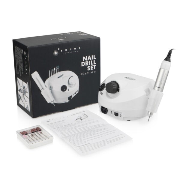 Bruska na nehty pro manikúru a pedikúru BUCOS Nail Drill ZS-601 PRO WHITE 45 W a 35 000 ot./min - Image 4