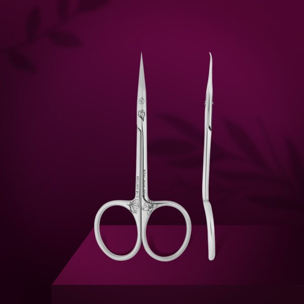 Professional cuticle scissors with hook STALEKS EXCLUSIVE 21 TYPE 1 (magnolia)