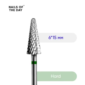 NAILSOFTHEDAY Carbide cutter cone 6*15 mm, green