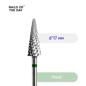 NAILSOFTHEDAY Carbide cutter cone 6*17 mm, green
