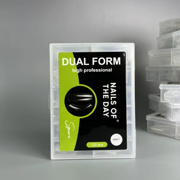 NAILSOFTHEDAY Dual Form Square 05 (Typ 7) – horní formy čtverec pro střední délku, vhodné pro nehty rostoucí směrem dolů, 120 kusů