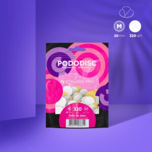 STALEKS Jednorázové bílé pilníky na měkké pěnové vrstvě pro pedikúru disk PODODISC M EXPERT (50 ks) 320