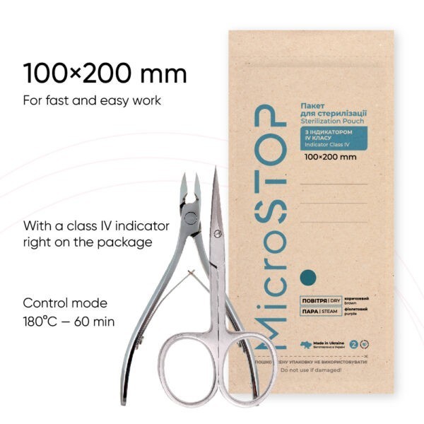 Kraftové sáčky 100x200 mm pro sterilizaci Microstop ECO, hnědé(100 ks)