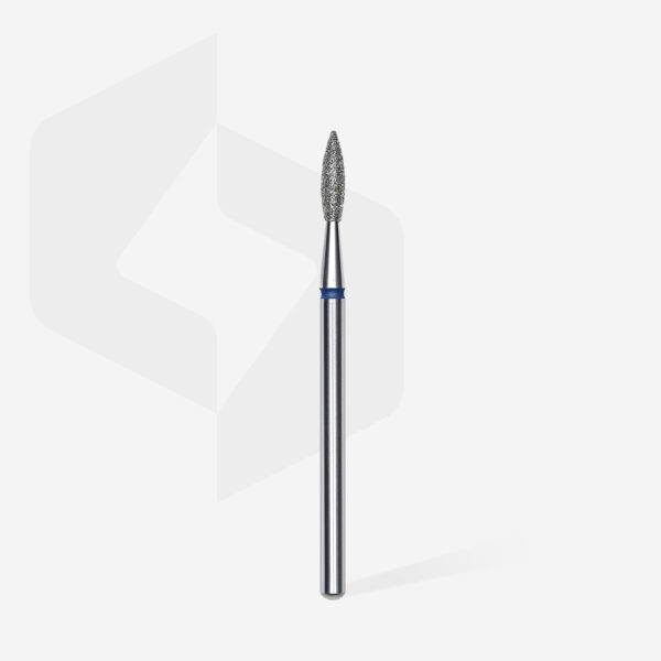 Diamond nail drill bit pointed flame STALEKS EXPERT head diameter 2,1 mm / working part 8 mm - Modrá - Image 2