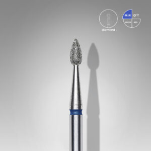 Diamond nail drill bit drop blue STALEKS EXPERT head diameter 2,3 mm / working part 5 mm - Modrá