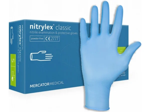 Nepudrované nitrilové zdravotnické rukavice NITRYLEX BLUE S
