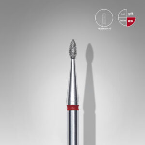 Staleks Diamantový brusný nástavec - "drop" red 1,6mm/4mm - FA40R016/4