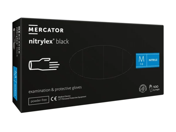 Nepudrované nitrilové zdravotnické rukavice NITRYLEX BLACK M