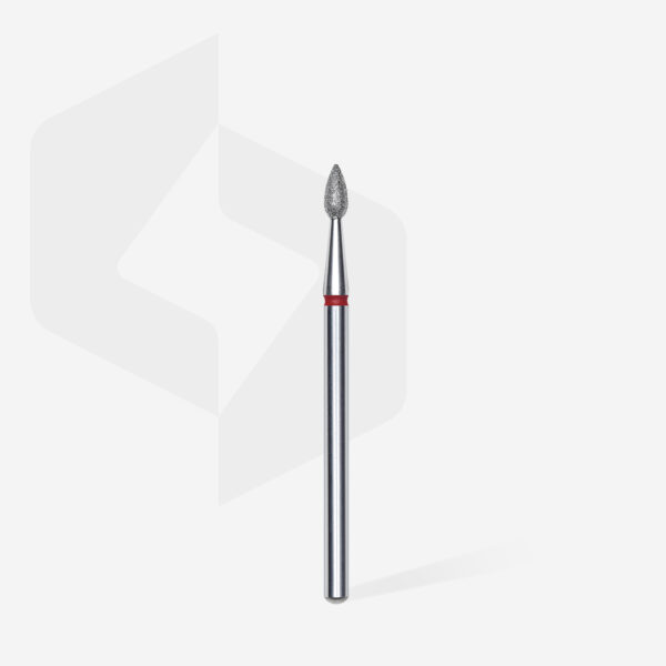 Diamond nail drill bit drop red STALEKS EXPERT head diameter 2,3 mm / working part 5 mm - Červená - Image 2