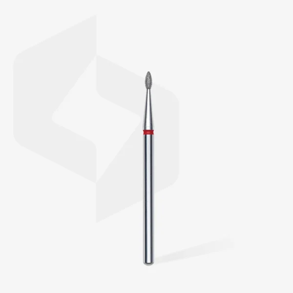 Diamantová Fréza Na Nehty, "Kapka" , Červený, Průměr Hlavy 1,6 Mm, Pracovní Část 4 Mm - Image 2