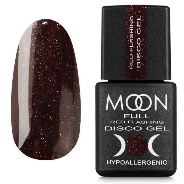 Gel lak na nehty Moon Full Red Flashing Disсo Gel 10, 8 ml