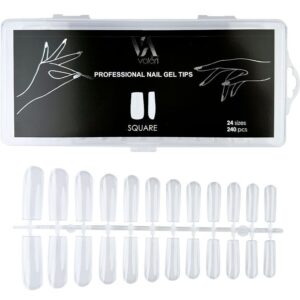 PROFESSIONAL NAIL GEL TIPS   "VALERI", SQUARE 240pcs