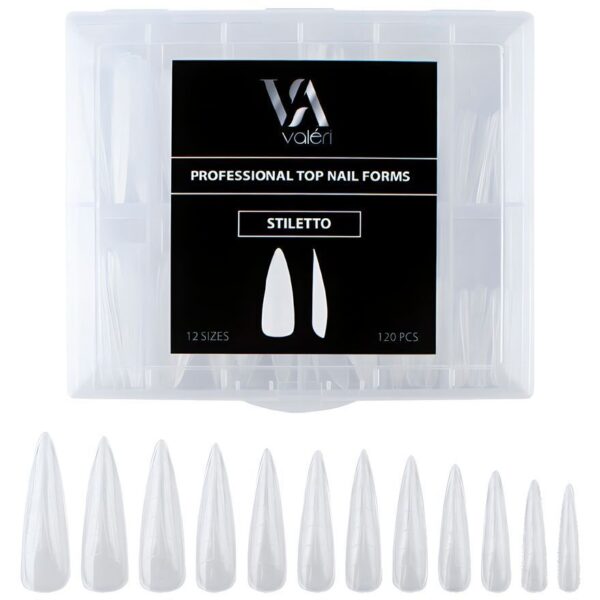 REUSABLE UPPER NAIL FORMS   "VALERI", STILETTO 120pcs