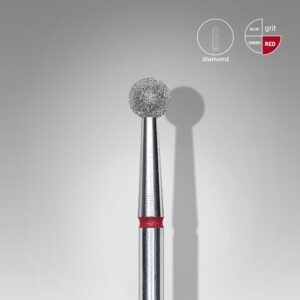 Diamantový brusný nástavec kulička červený EXPERT Průměr hlavy: 4 mm