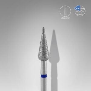 Diamantový brusný nástavec špičatý hruška modrý EXPERT Průměr hlavy: 4 mm / pracovní část: 12 mm