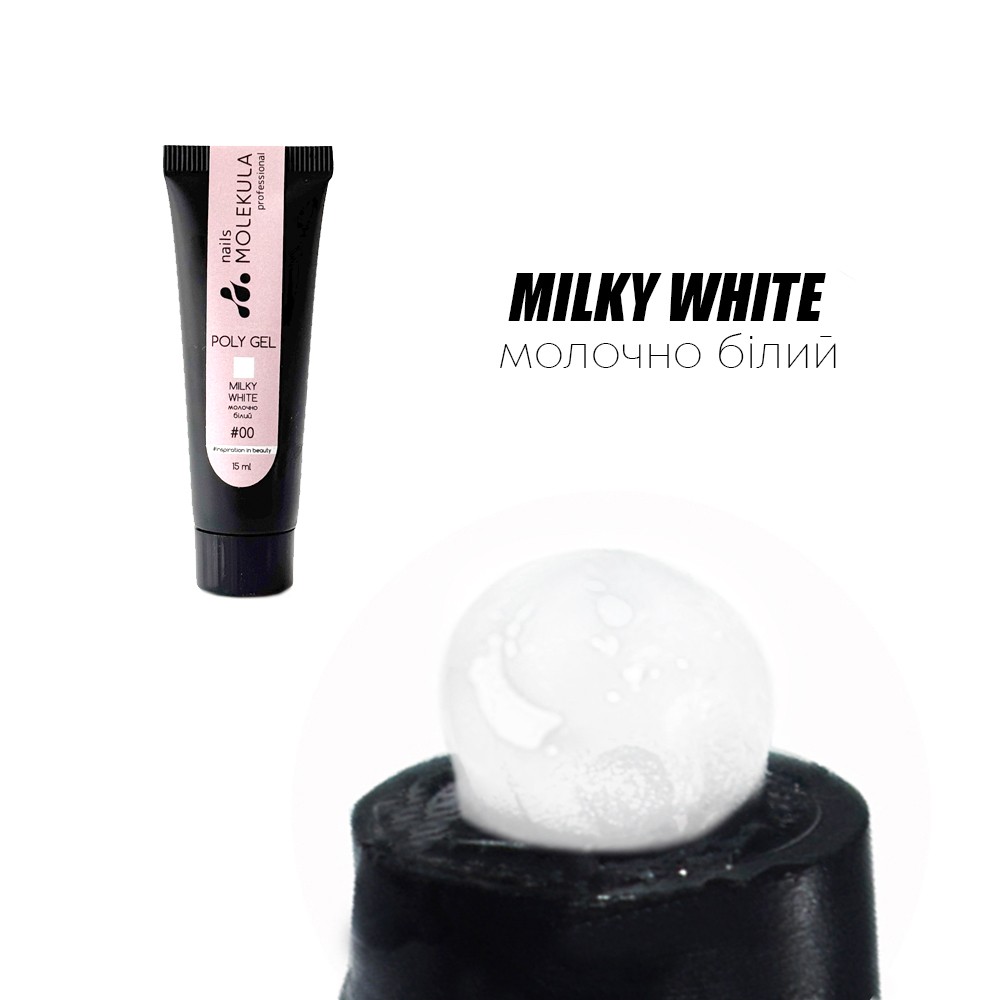 Molekula Poly Gel 00 Milky White, 15ml obrázek 3 Molekula Poly Gel 00 Milky White, 15ml - Obrázek 3