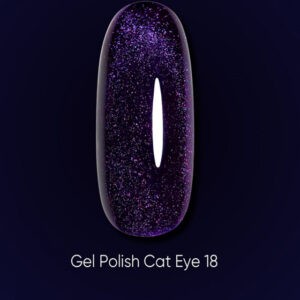 Dark gel polish Cat Eye 18, 6 ml