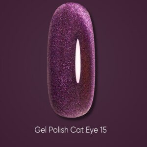 Dark gel polish Cat Eye 15, 6 ml